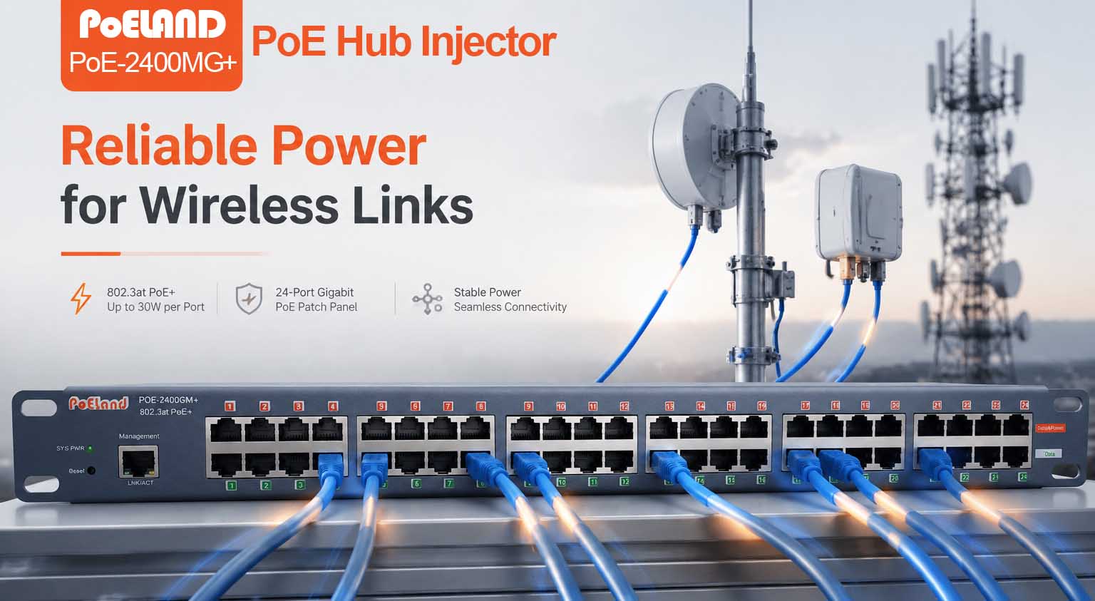 پچ پنل PoE مدیریتی